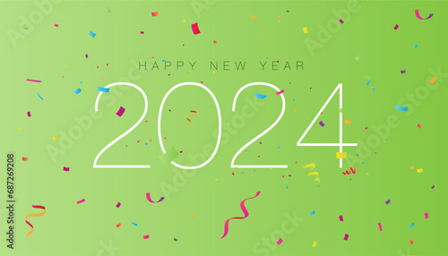 Colorful Happy New Year 2024 design (ID: 687269208)