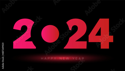 Happy New Year 2024 Gradient color (ID: 687269420)
