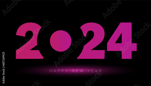 Happy New Year 2024 Gradient color (ID: 687269425)