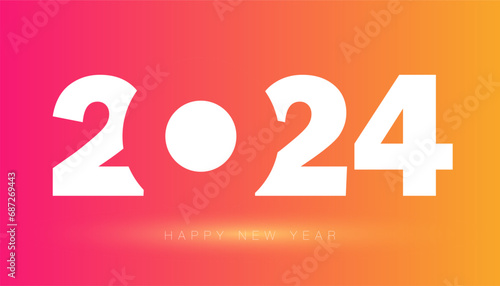 Happy New Year 2024 Gradient color (ID: 687269443)