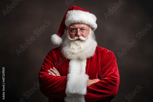 Santa Claus Expressing Doubt, Plain Background