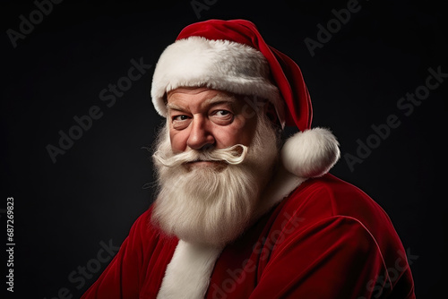 Minimalist Santa Wearing a Quizzical Expression