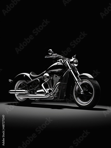 Vintage Motorcycle Art: Sleek Blacks and Chrome - Classic Bike Models for Your Garage or Workshop