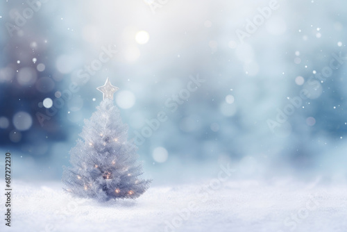 Christmas Magic: Snowy Tree Silhouette © Andrii 