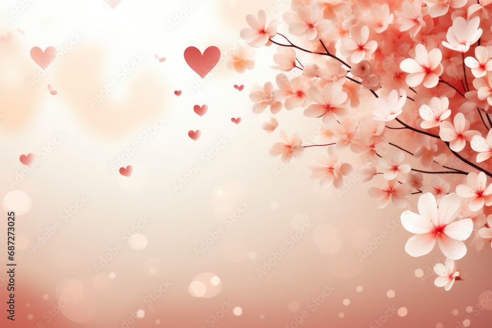Fototapeta premium Valentine's Embrace: Floral Fantasy