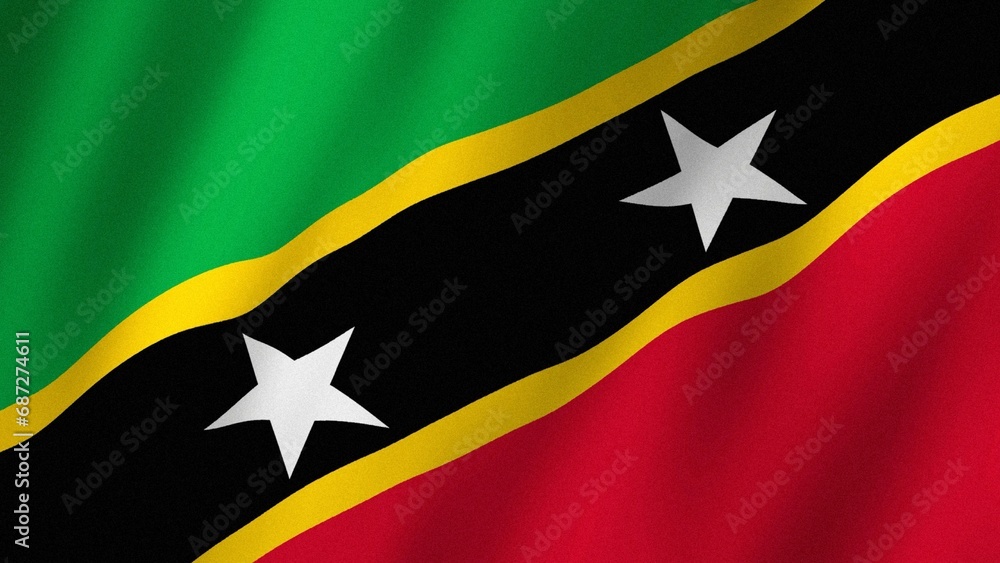 Saint Kitts and Nevis flag waving in the wind. Flag of Saint Kitts and Nevis images Saint Kitts and Nevis flag waving in the wind. Flag of Saint Kitts and Nevis images