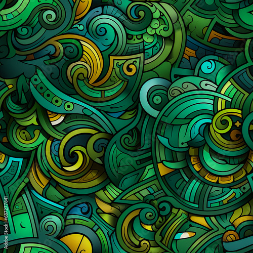 Maya Aztec Seamless tile pattern tribal AI art