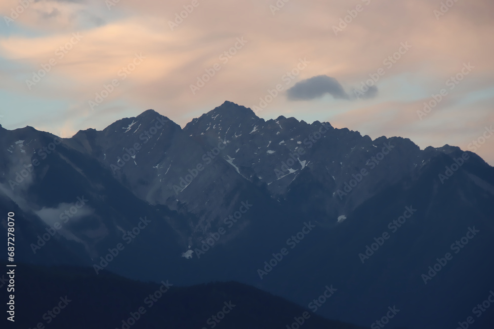 Pinks and Blues Over Mountains