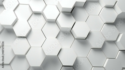 abstract 3d white hexagon background