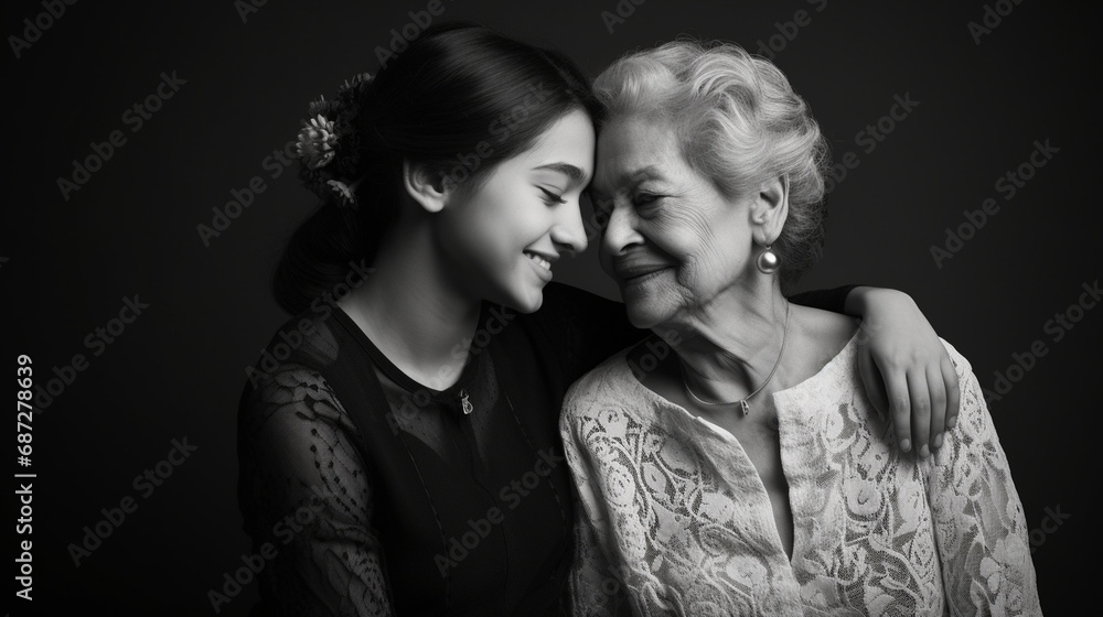 Generations in Harmony: A heartwarming picture of women across generations, highlighting the beauty of shared wisdom and experiences. Generations in Harmony: A heartwarming picture of women across generations, highlighting the beauty of shared wisdom and experiences.