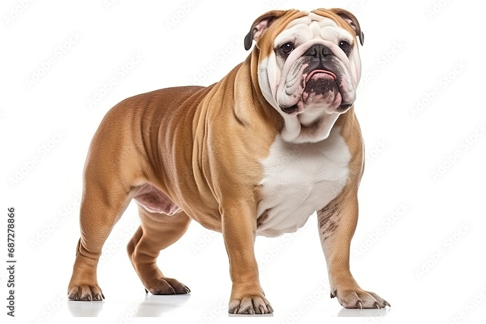 Bulldog realistic illustration