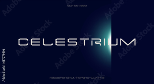 An abstract modern sci-fi alphabet font. digital typography vector illustration design