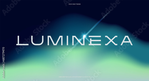 An abstract minimalist wide alphabet font. digital typography vector illustration design