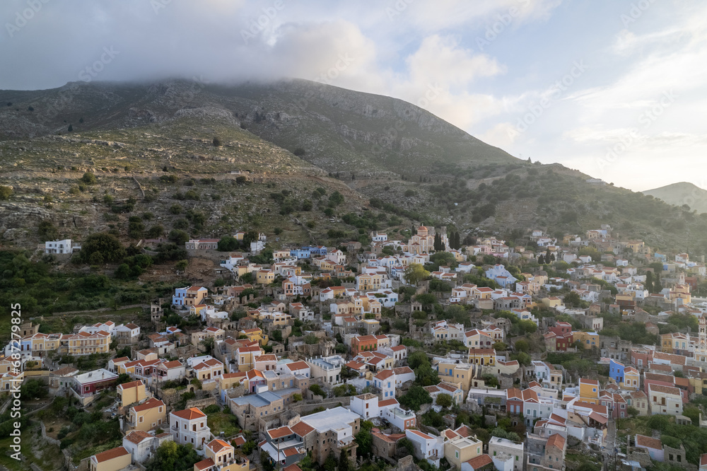Aerial view of Symi island Aerial view of Symi island