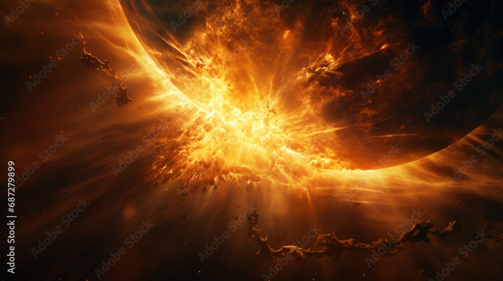 explosion of the sun, solar storm