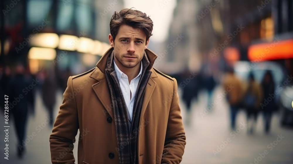 young handsome man in a coat on the street of a European city in autumn, guy, boy, model, London, business, portrait, successful, confident, gentleman, sir, stylish clothes, fashion, beauty, suit young handsome man in a coat on the street of a European city in autumn, guy, boy, model, London, business, portrait, successful, confident, gentleman, sir, stylish clothes, fashion, beauty, suit