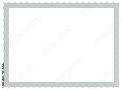Frame on a white background with space for text, blank blue gray frame vector illustration 