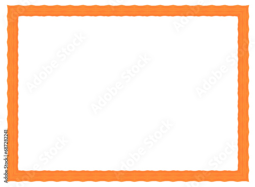 Frame on a white background with space for text, blank orange frame vector illustration 