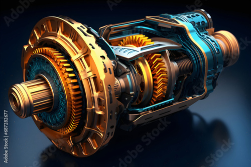 the mechanism of the gears - gearbox