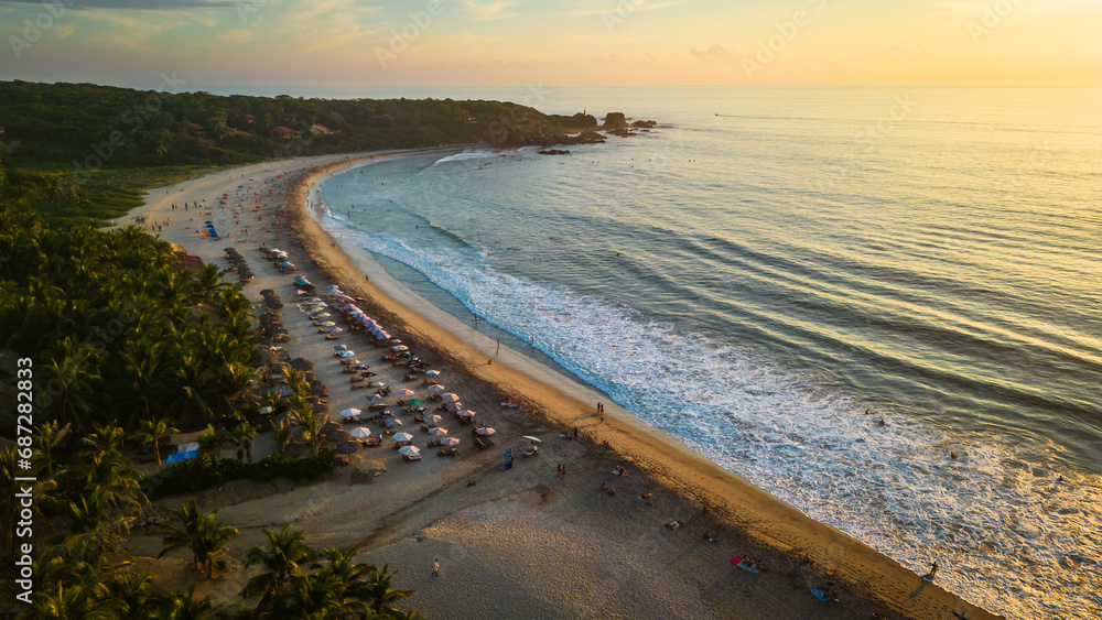 Puerto Escondido Oaxaca Mexico aerial of La punta Zicatela travel ...