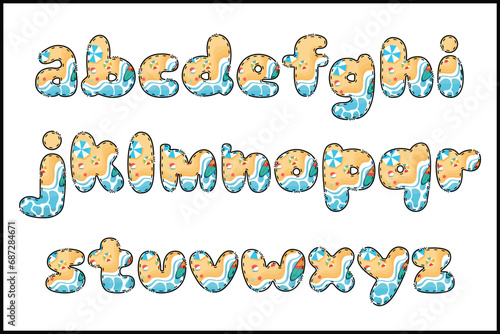 Handcrafted Hello Summer letters color creative art typographic design © KidsStation