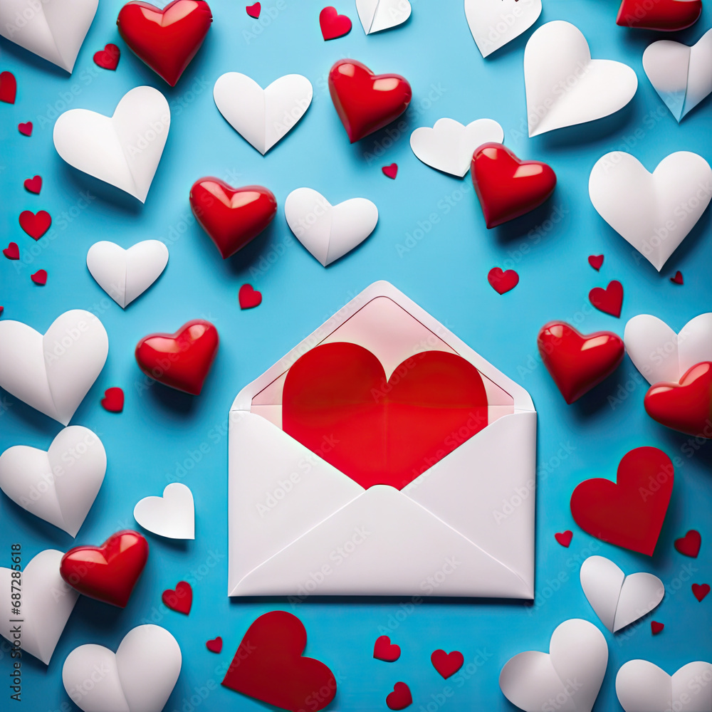 hearts and envelope