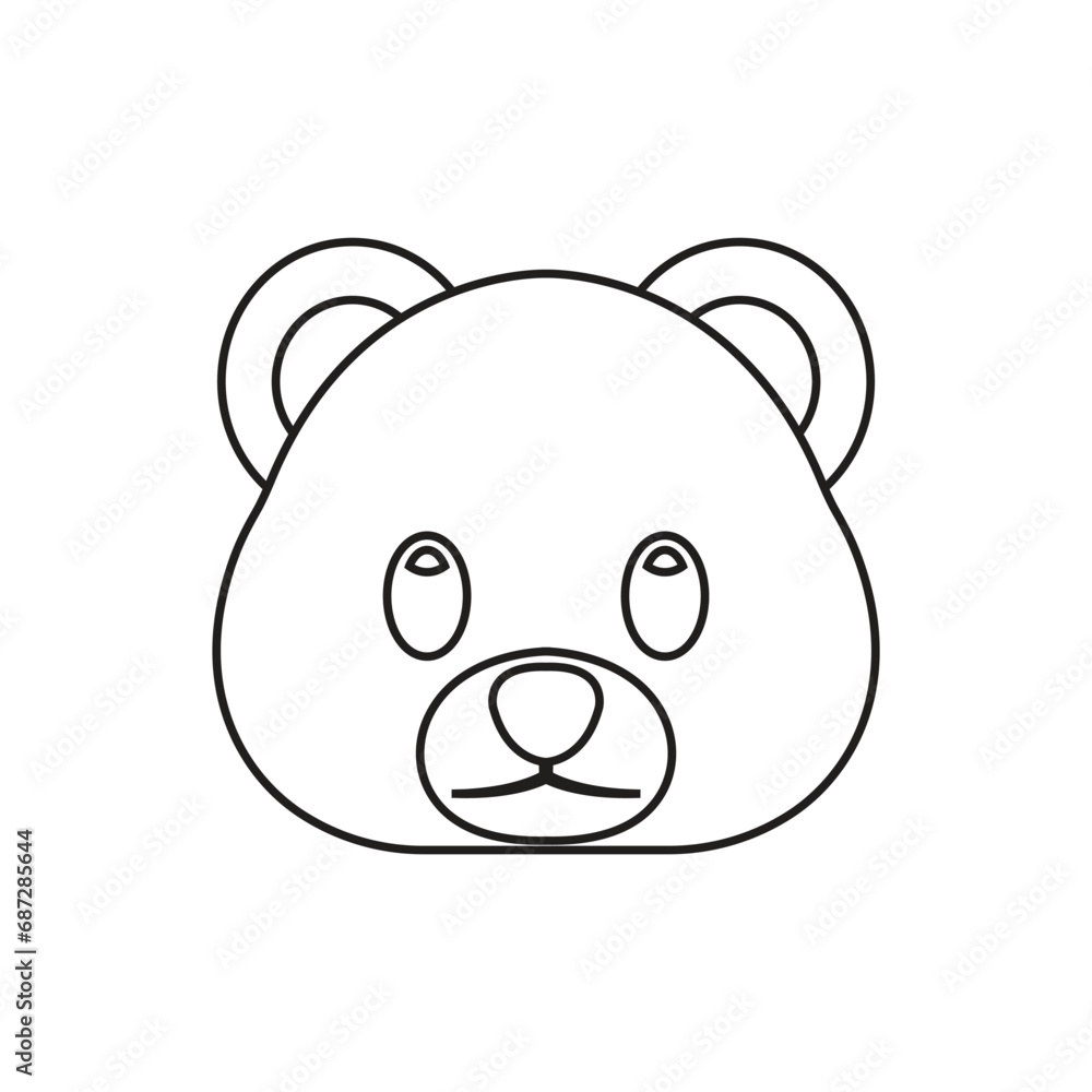 Polar bear line icon vector symbol sign Polar bear line icon vector symbol sign