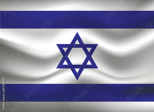 Flag of Israel. Israeli national symbol in official colors. Template icon. Abstract vector background