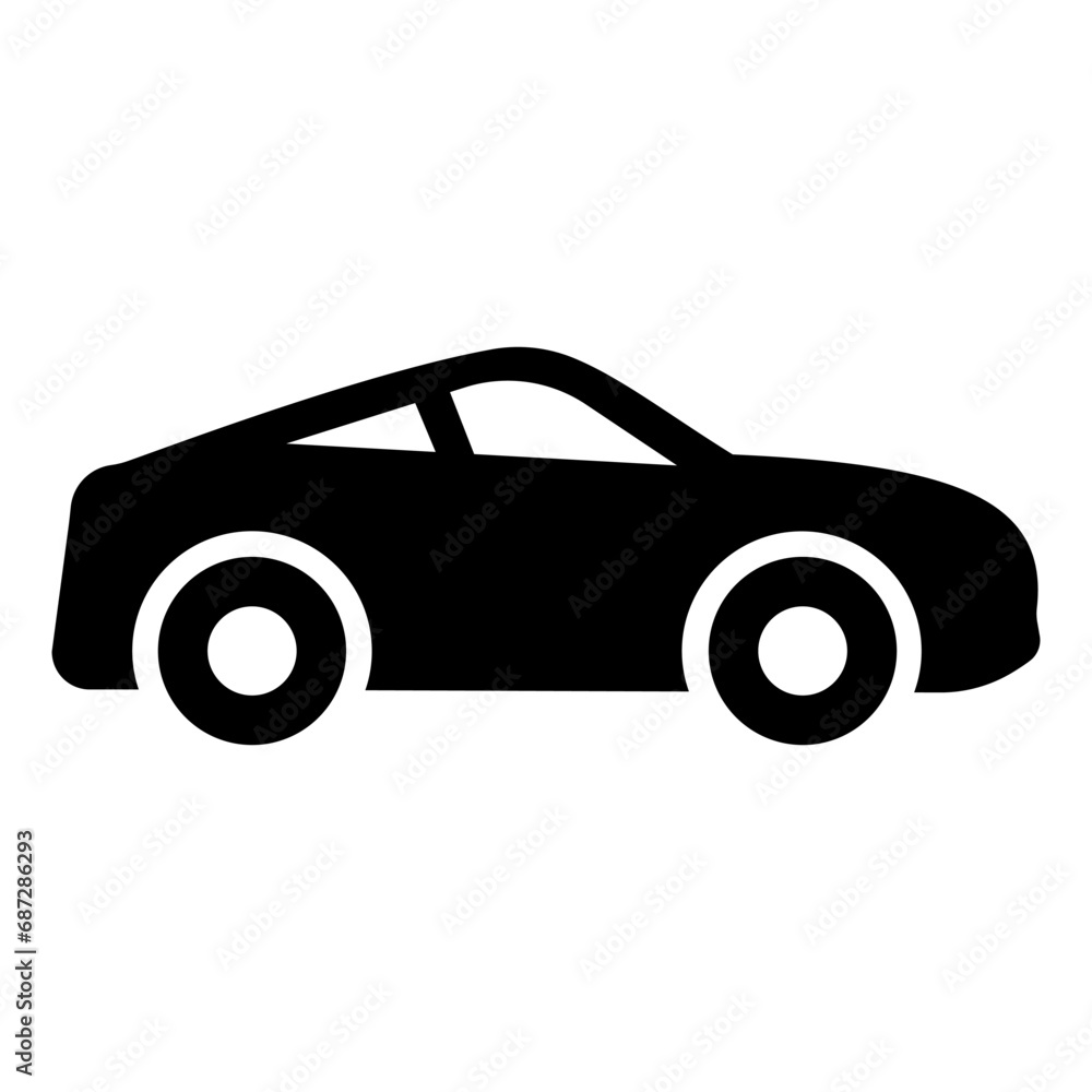 Car icon. Automobile flat black symbol on white background. Vector illustration. Car icon. Automobile flat black symbol on white background. Vector illustration.