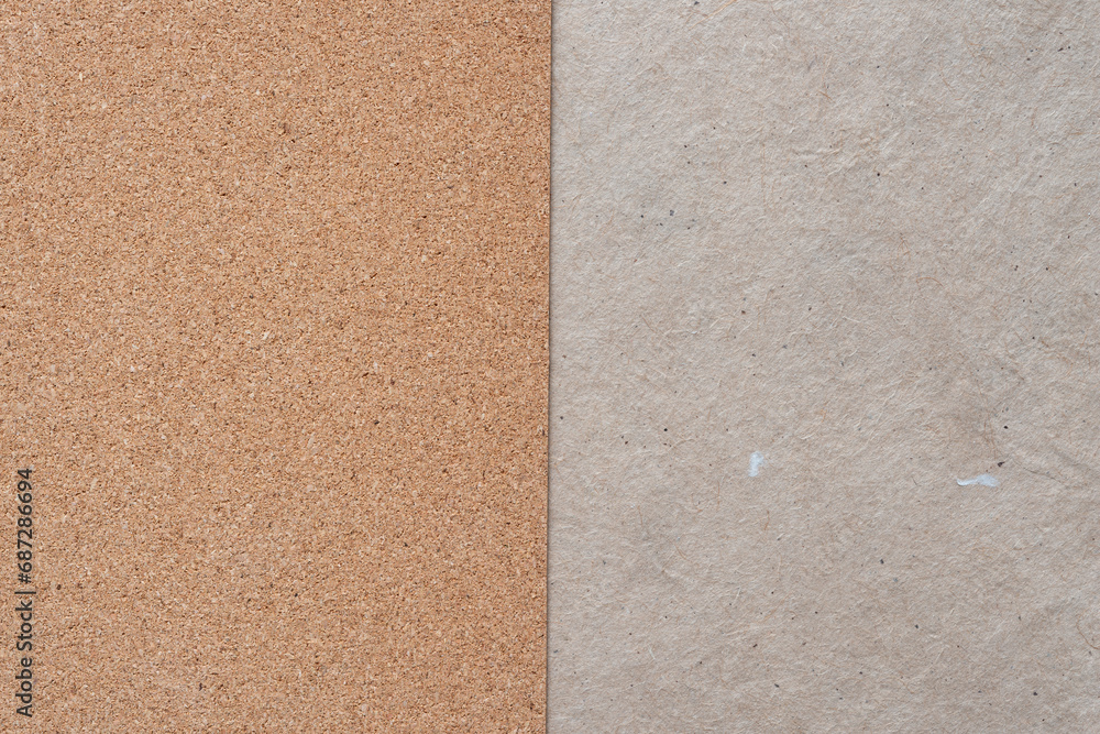 Fototapeta premium simple cork sheet and plain brown paper