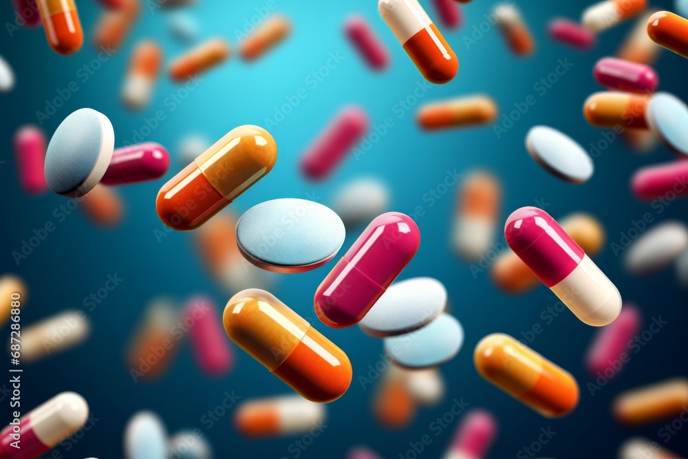 Floating Multicolored Pills Floating Multicolored Pills