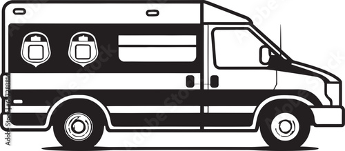 Noir Lifesavers Ambulance in Black IllustrationExpressive Rescues Graphic Ambulance Black