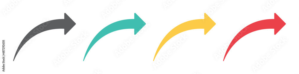 Set of curved colored arrow. Vector. EPS10. - obrazy, fototapety, plakaty 