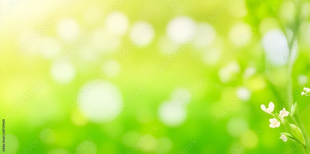 Obraz premium Bokeh blurred nature background. AI generated illustration