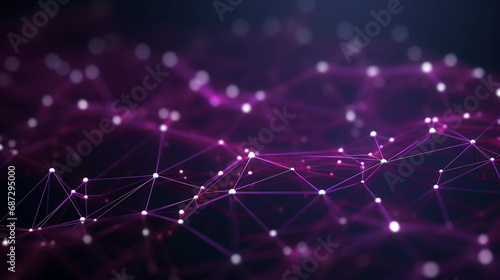 Cybernetic Symphony: Purple Webwork on a Midnight Background