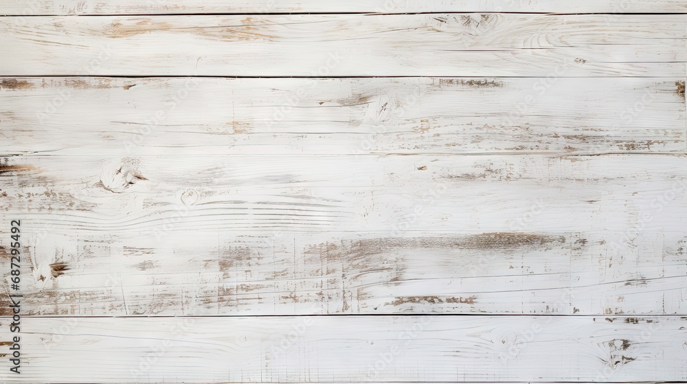 Naklejka premium Shabby chic white wooden background, abstract vintage wallpaper, minimalistic backdrop, old wooden background
