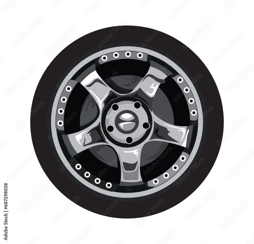Fototapeta premium car rim wheel vector isolated on white
