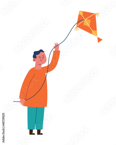 makar sankranti man and kite