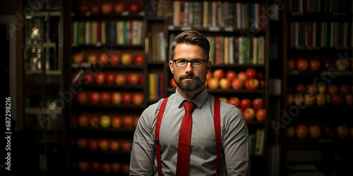 teacher with red tie