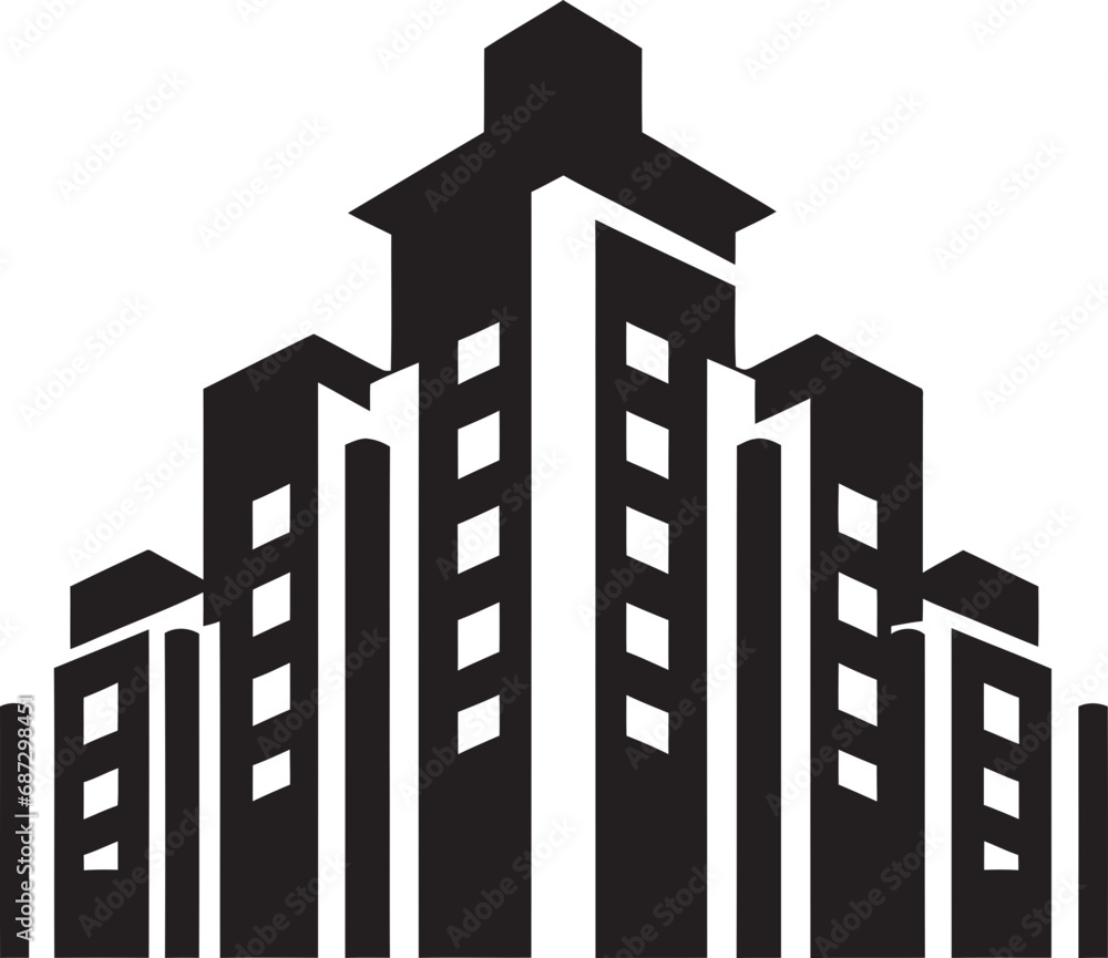 Urban Complexity Black and White Building Vectors Cityscape Shadows Detailed Black Vector ArtCityscape Shadows Detailed Black Vector Art Modern Urban Aesthetics Monochrome Building Illustrat