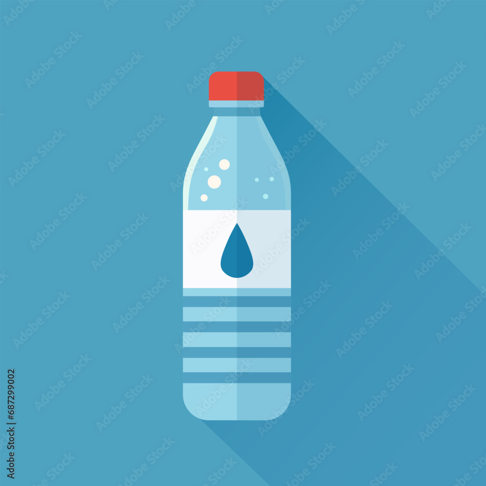 Bottle of water icon. Vector illustration on blue background Bottle of water icon. Vector illustration on blue background