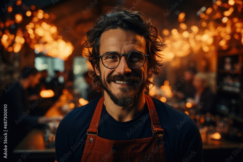 Fototapeta premium portrait of barista staff at the coffee shop