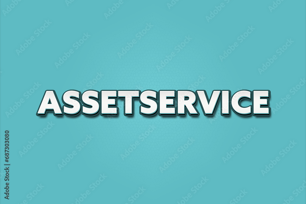 Assetservice. A Illustration with white text isolated on light green background. Assetservice. A Illustration with white text isolated on light green background.