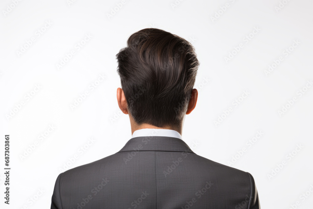 Man from the back on white background