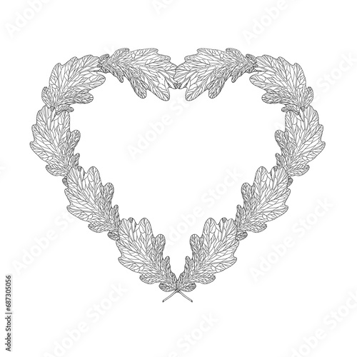 wreath of heart oak floral