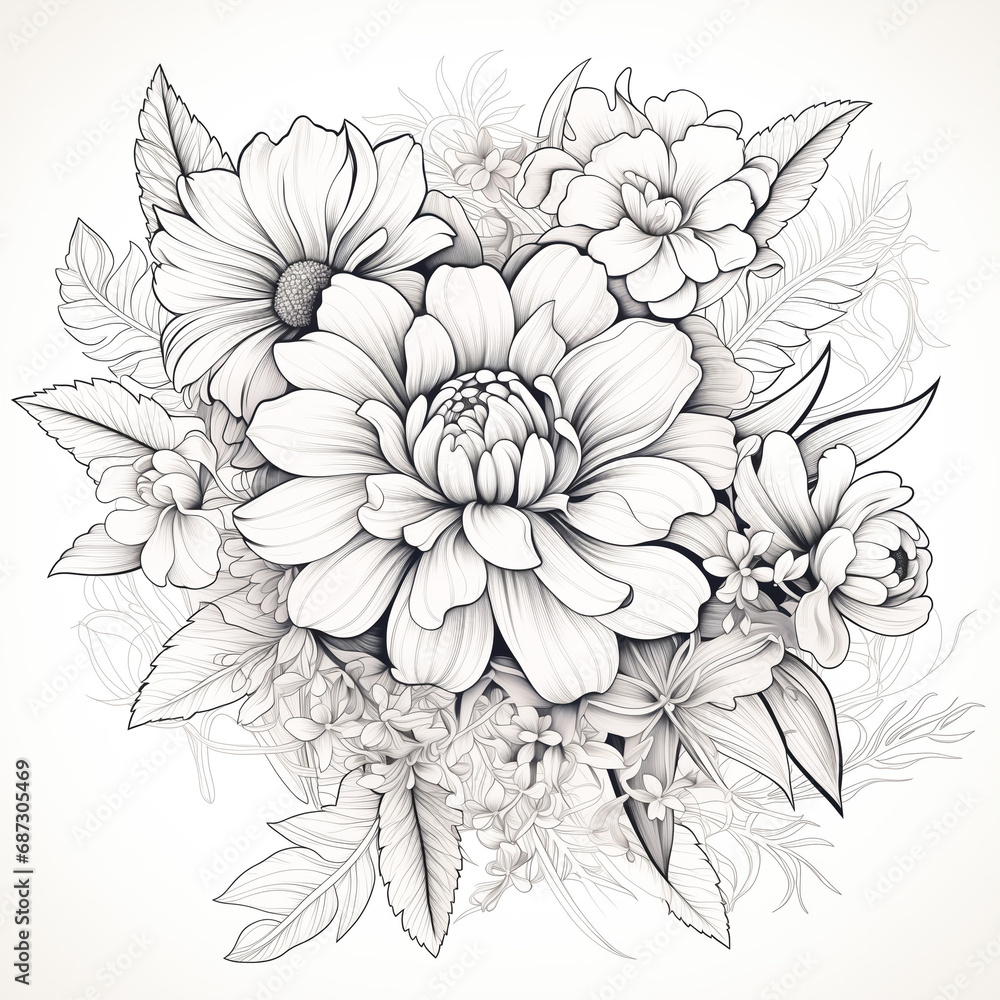hand drawn flower hand drawn flower