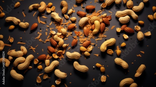 peanuts background  food photography  copy space  16 9
