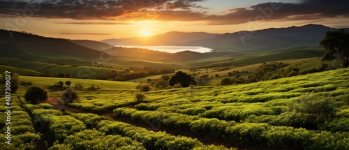 Wonderful Sunsets Over Tea Plantations  The Splendor of Nature