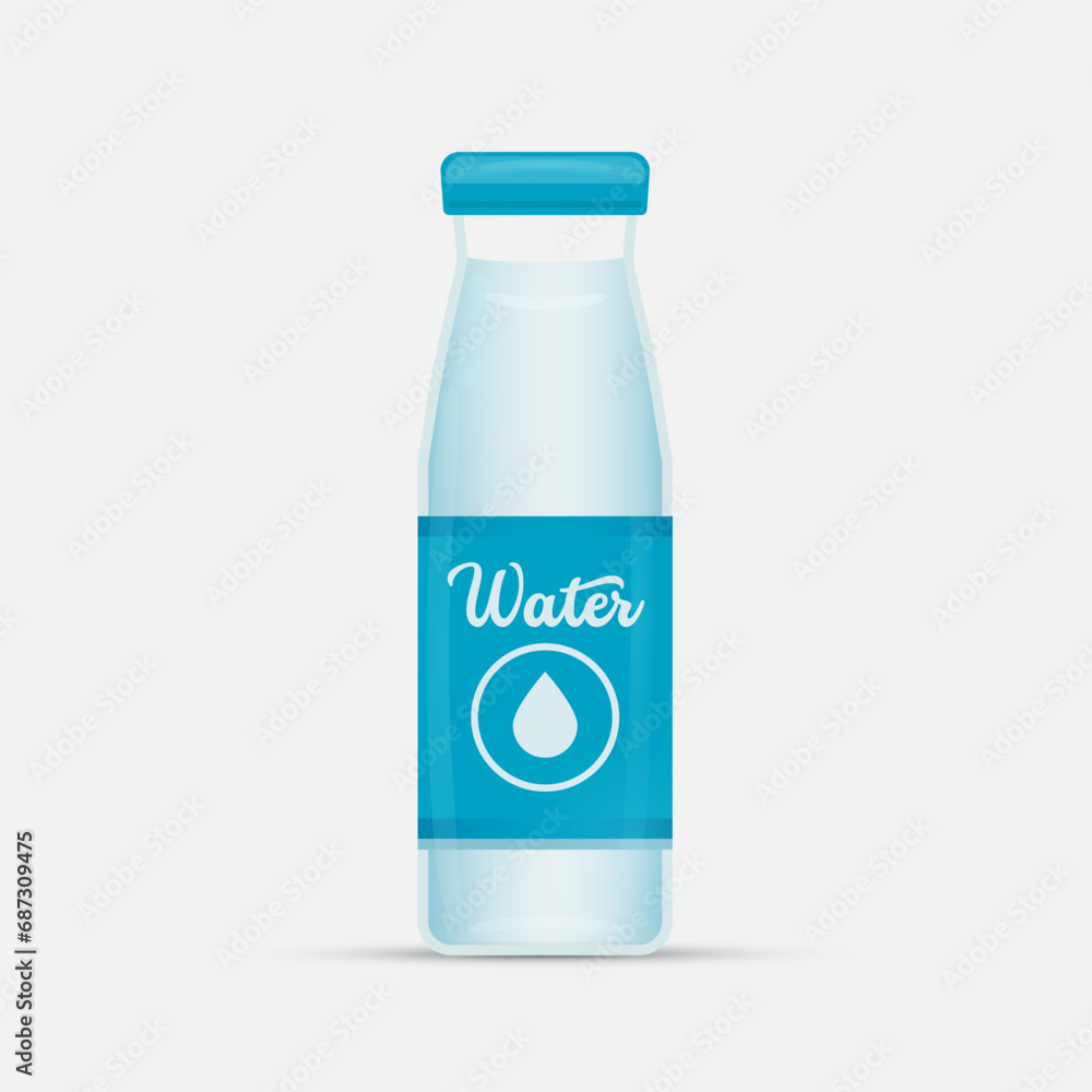 Glass bottle of water isolated on white background Glass bottle of water isolated on white background