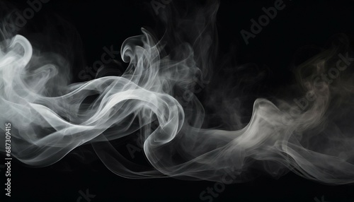 abstract smoke art mist on black background generative ai illustrations